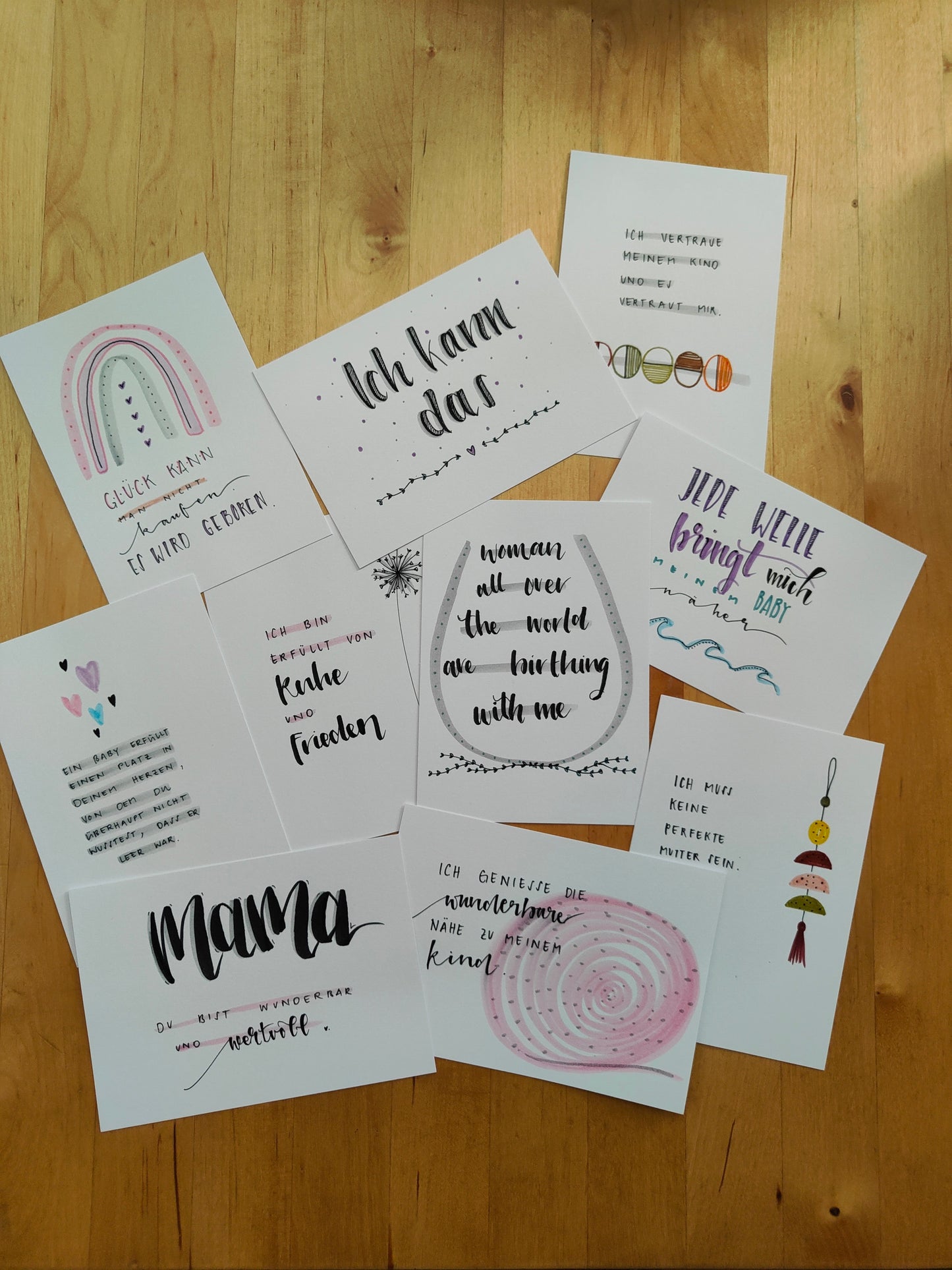 Affirmationskarten Schwangerschaft & Geburt – Positive Geburtskarten für werdende Mamas