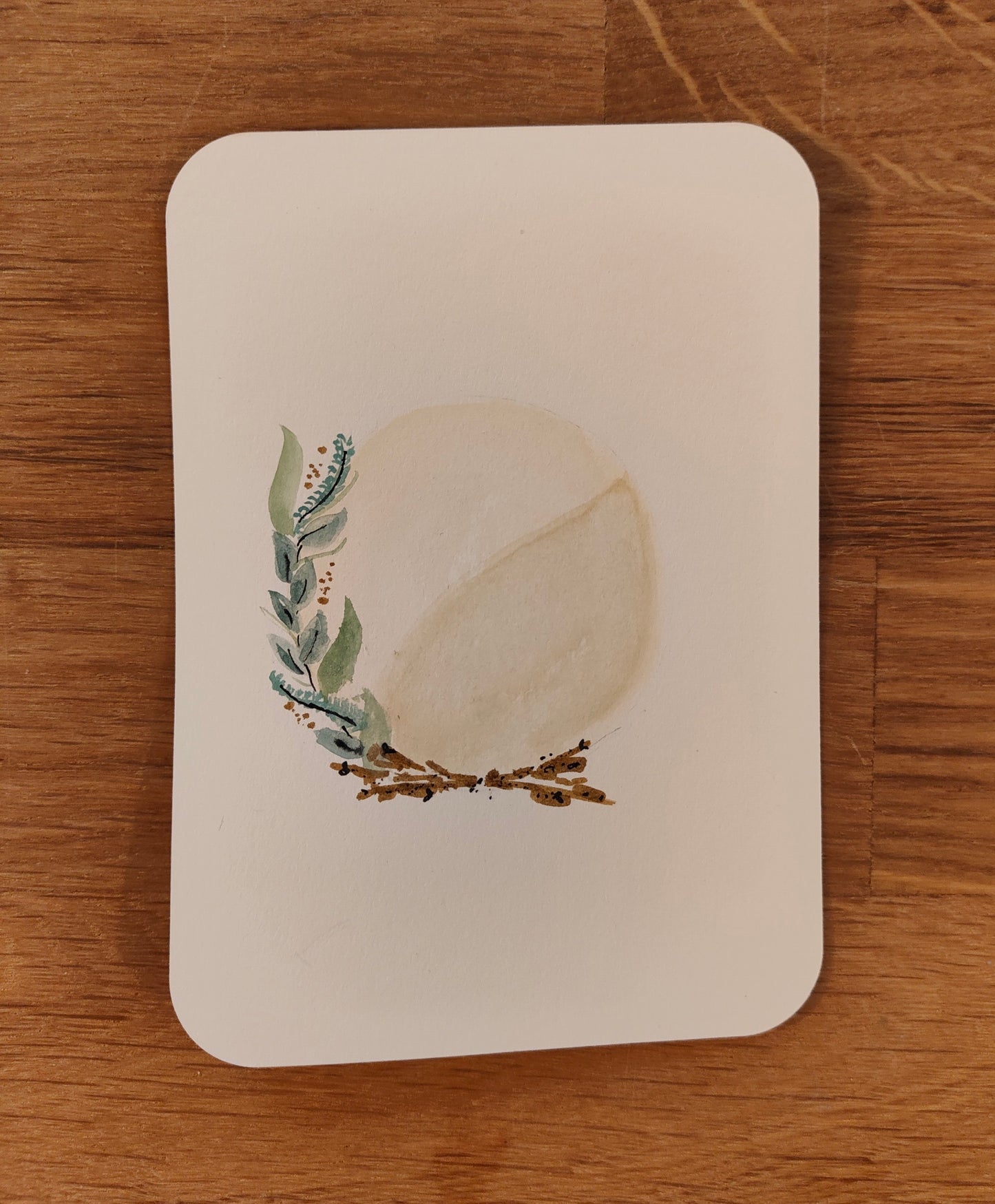Handgemachte Grusskarte mit floralem Aquarell-Design